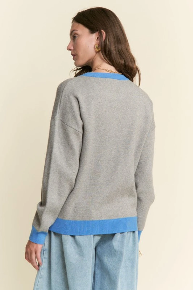 Grey Christmas Dachshund Sweater