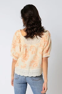 Orange Floral Top