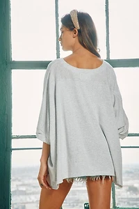 Grey Twist Cuff Oversized Top