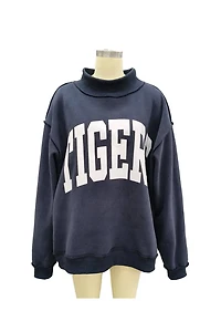 Navy Tigers & War Damn Reversible Mockneck