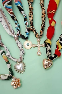 Heart Handmade Scarf Charm Necklace