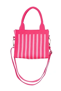Hot Pink Striped Mini Tote Bag