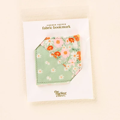 Bouquet Beauty Sage Corner Keeper Fabric Bookmark