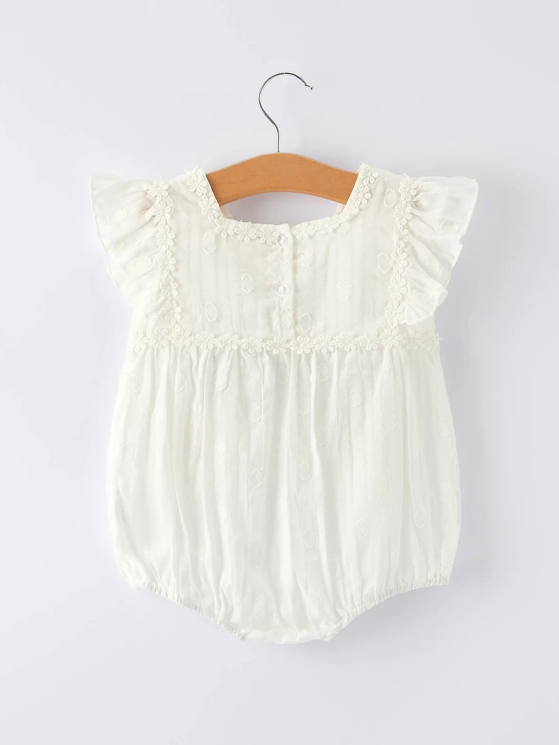 Floral Embroidery Baby Girl Romper