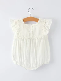 Floral Embroidery Baby Girl Romper