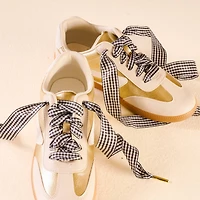 Step It Up Shoelaces-Gingham Black