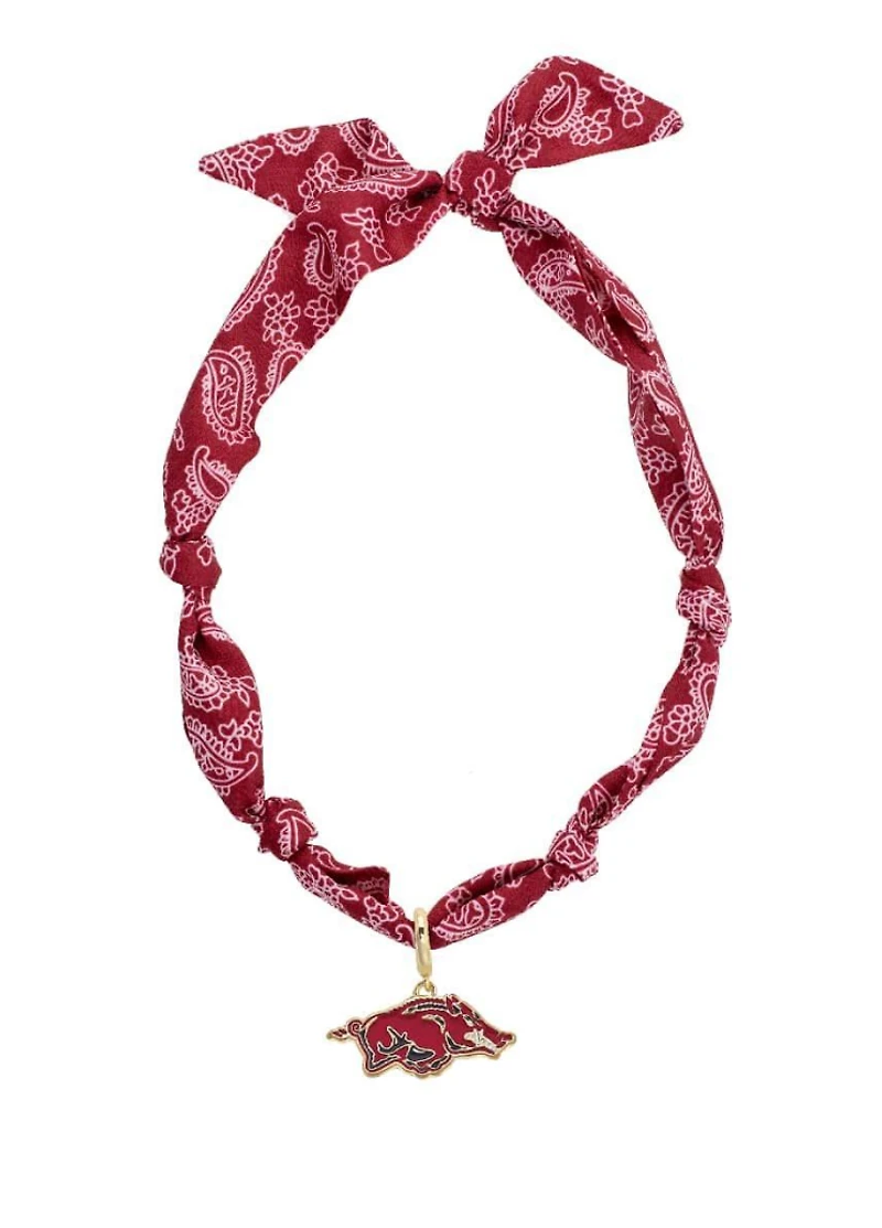 Arkansas Razorbacks Logo Bandana Scarf Necklace