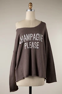 Champagne Please Charcoal Sweater