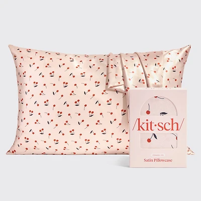 Cherry Print Satin Pillowcase Standard