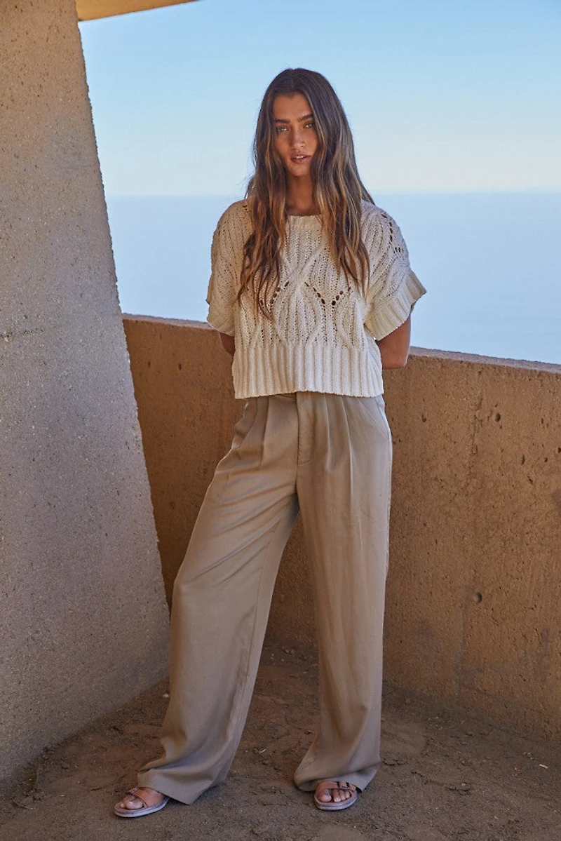 Cream Cali Crochet Top