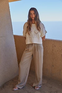Cream Cali Crochet Top