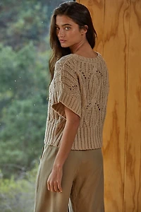 Taupe Cali Crochet Top