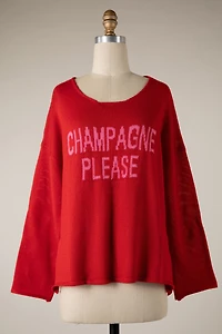 Champagne Please Red/Pink Sweater