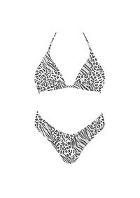 Grey Animal Print Bikini Set