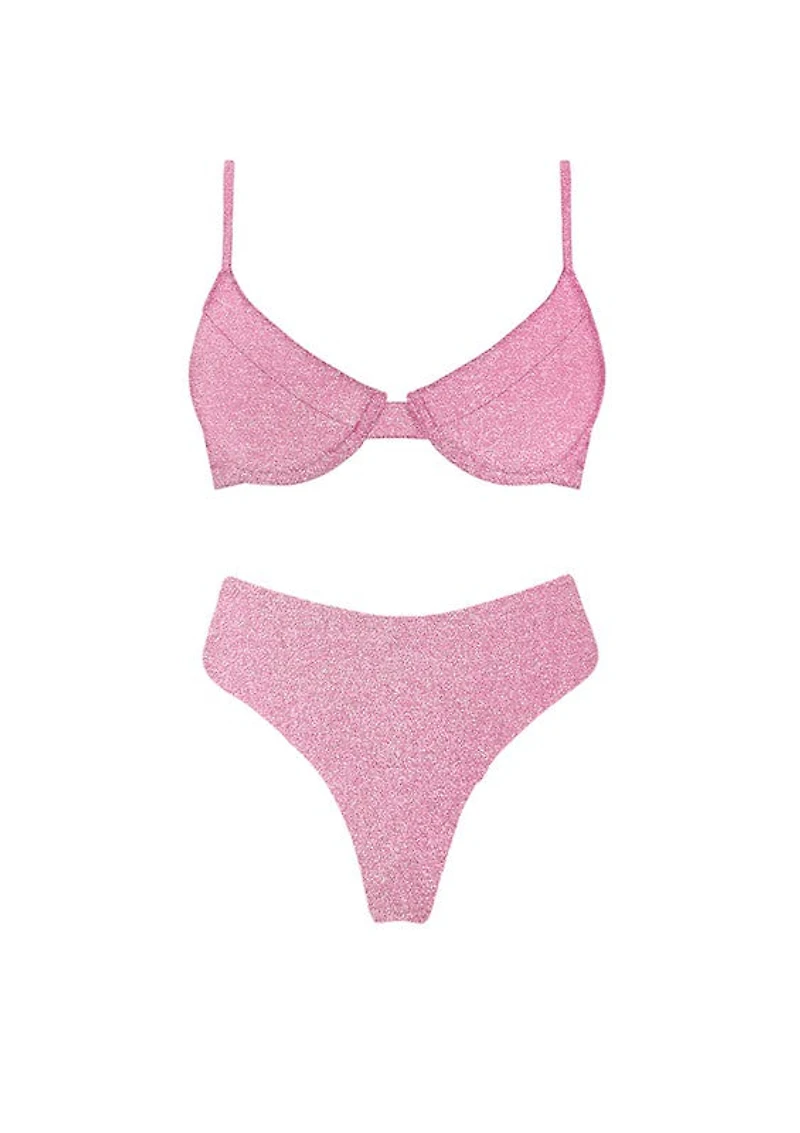 Rose Shimmer Bikini Set