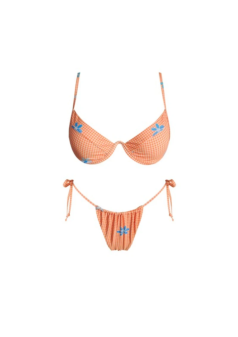 Orange Checker Bikini Set