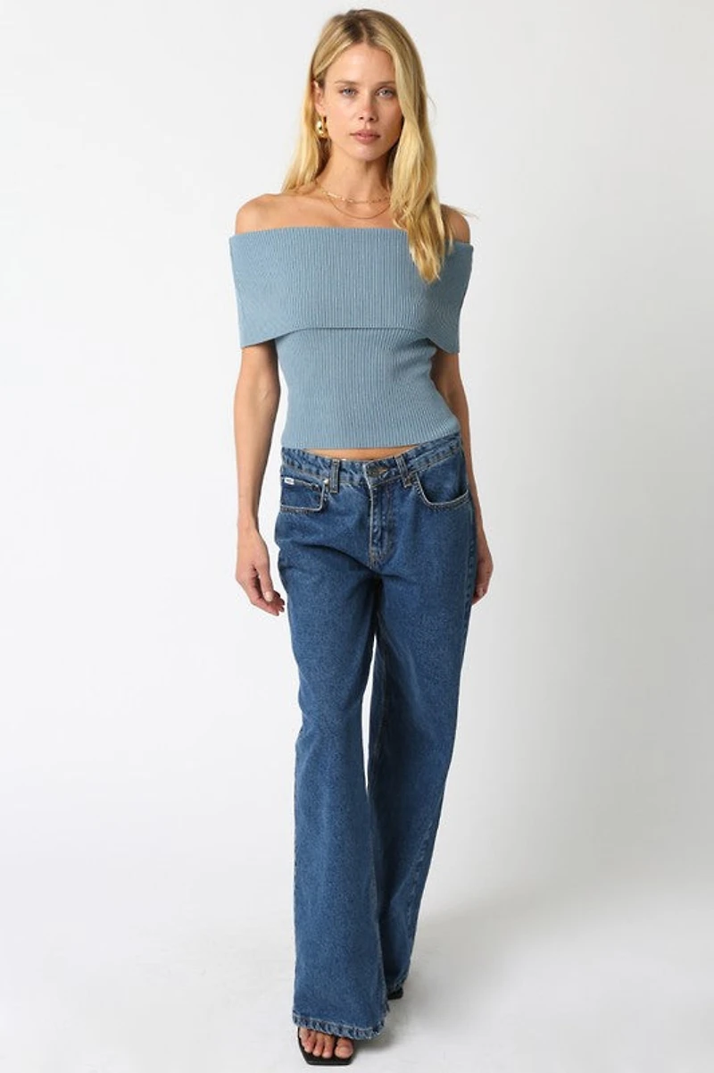 Dusty Blue Veena Top