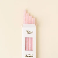 Pink Bow Tumbler Straw Set