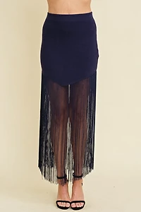 Black Fringe Skirt