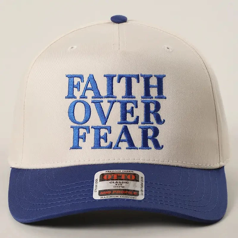 Blue Faith Over Fear Hat