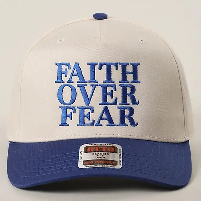 Blue Faith Over Fear Hat