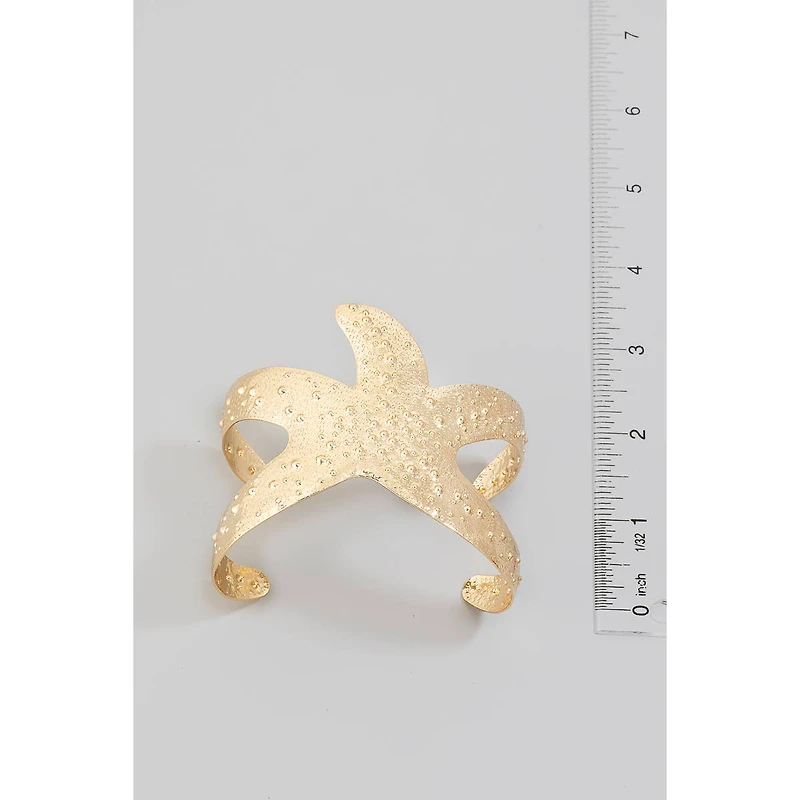Silver Starfish Cuff Bracelet
