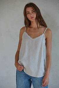 Gray V-Neck Spaghetti Strap Top