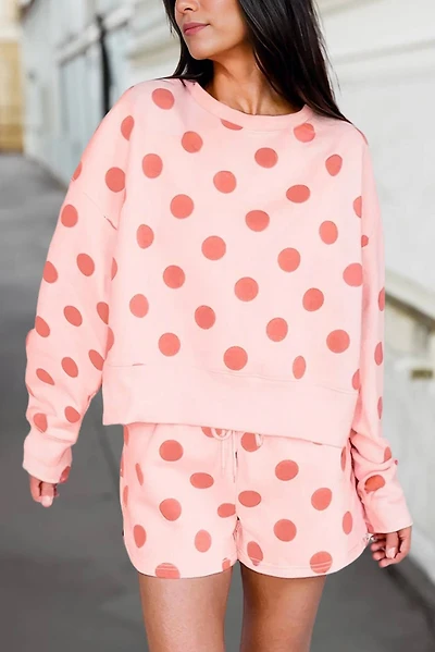 Pink Polka Dot Short Set