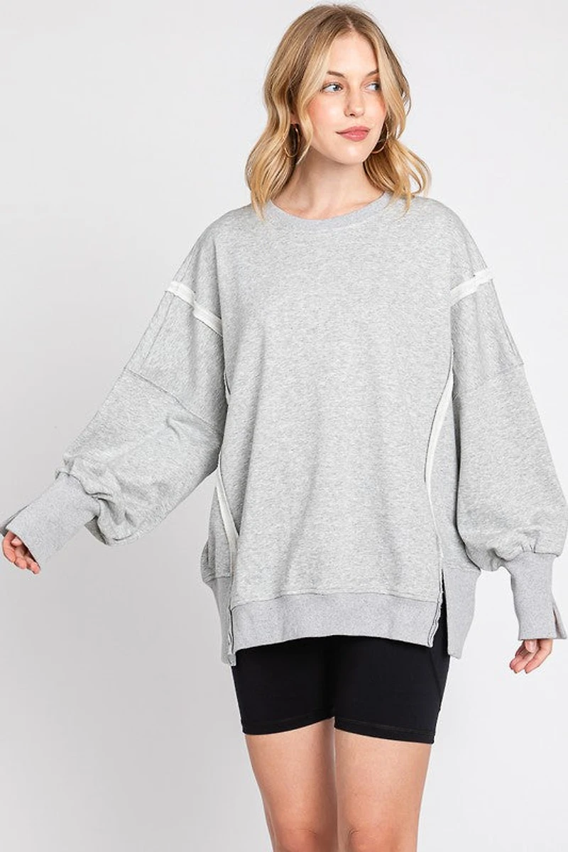 Heather Grey Oversized Sweatshirt