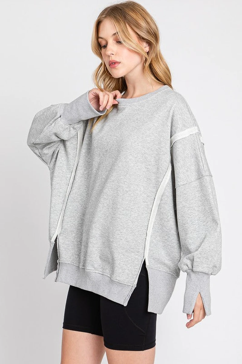 Heather Grey Oversized Sweatshirt