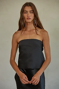 Black Satin Tube Top