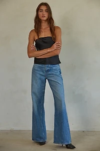 Black Satin Tube Top