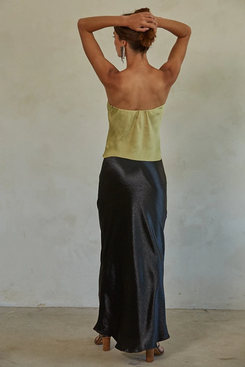 Green Satin Tube Top