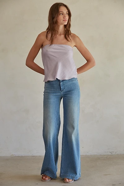 Purple Satin Tube Top