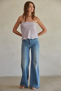 Purple Satin Tube Top