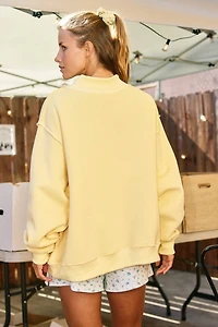 Yellow 'DILLY DALLY' Mockneck Sweatshirt
