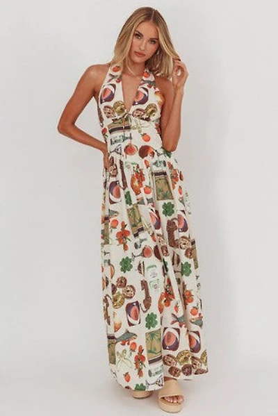 Tropical Halter Maxi Dress