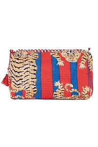 Red/Blue Tiger Quilted Makeup Bag Set of 3