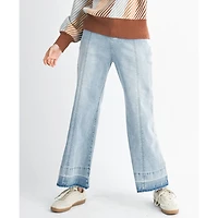 High-Rise Lt Denim Wide Leg Jean