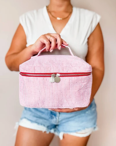 Seersucker Cosmetic Bag