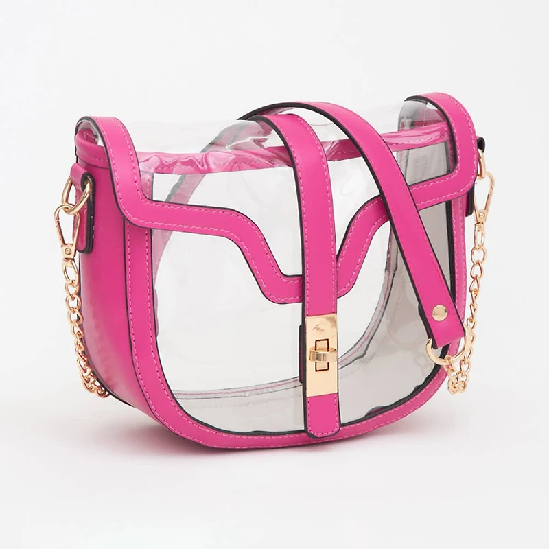 Clear Transparent Saddle Bag
: Black