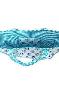 Juniper Blue and White Floral Tote Bag