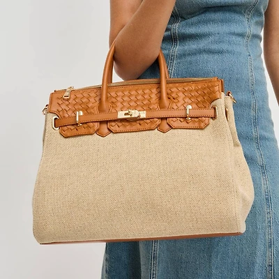 Beige Bertha Satchel