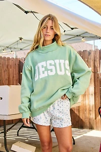 Green Jesus Mockneck