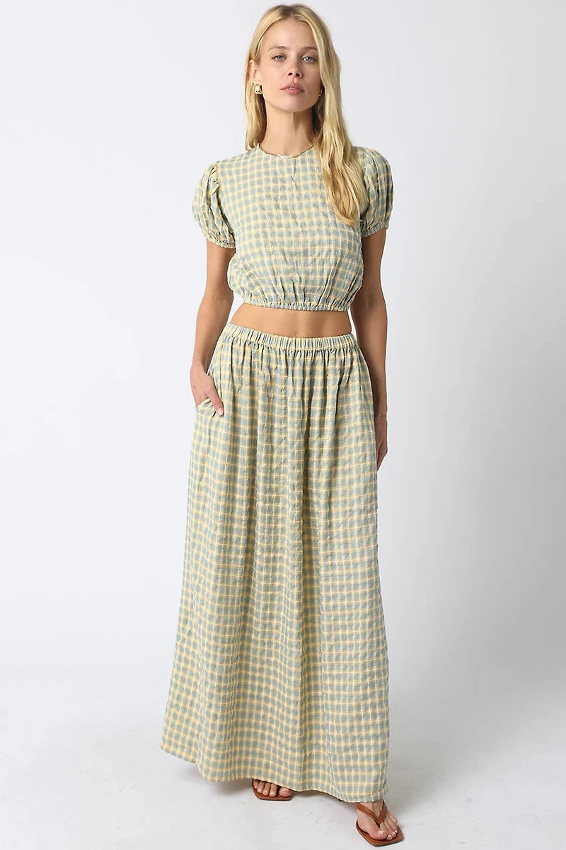 Blue & Yellow Gingham Skirt