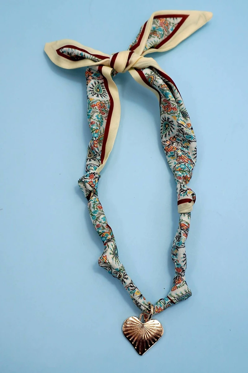 Radiant Heart Handcrafted Scarf Interchangeable Charm Necklace