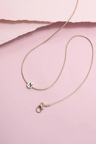 "N" ROUND SNAKE CHAIN INITIAL NECKLACE