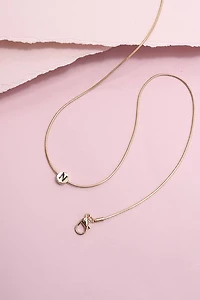"J" ROUND SNAKE CHAIN INITIAL NECKLACE
