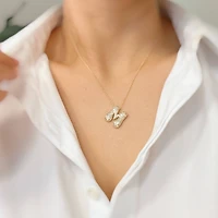 Crystal Bubble Initial Necklace: G