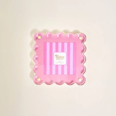 Acrylic Picture Frame–Blush Pink Stripes